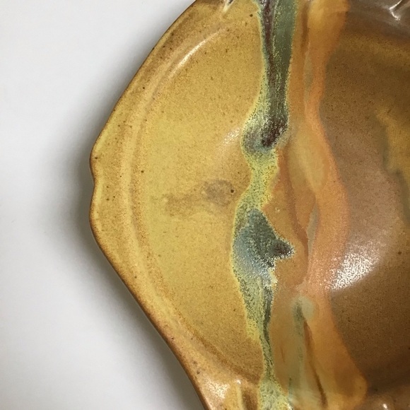 Studio Pottery SIGNED Fish Dish Plate Large Earth Tones Stoneware Florida Beach - Picture 5 of 14